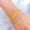 Graceful Plush Beaded 22k Gold Bangle Bracelet