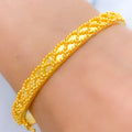 Graceful Plush Beaded 22k Gold Bangle Bracelet