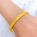 Graceful Plush Beaded 22k Gold Bangle Bracelet