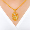 Exclusive Oval Wired 22k Gold Pendant Set