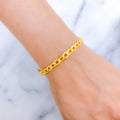 Chic CZ Accented 22k Gold Bangle Bracelet