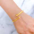 Distinct Curved 22k Gold Bangle Bracelet