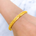 Posh Twisted Bead 22k Gold Bangle Bracelet