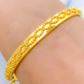 Posh Twisted Bead 22k Gold Bangle Bracelet