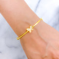 Shimmering CZ Butterfly 22k Gold Bangle Bracelet