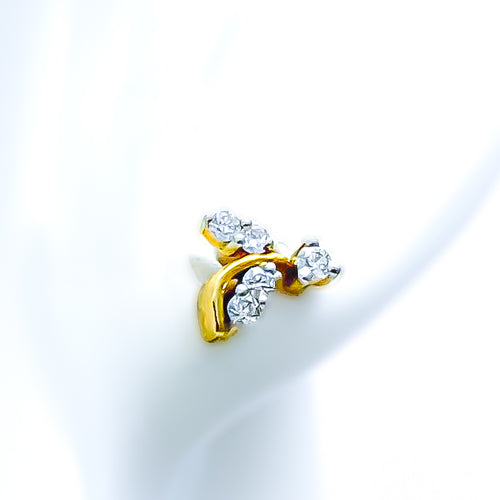 18k-gold-Leaf Adorned Diamond Earrings 