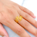 Fancy Overlapping 22k Gold Leaf Ring