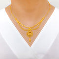 Exclusive Two-Chain Floral 22k Gold Necklace Set