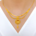 Exclusive Two-Chain Floral 22k Gold Necklace Set