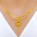 Exclusive Two-Chain Floral 22k Gold Necklace Set