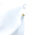 18k-gold-Upscale Floral Geometric Diamond Earrings 