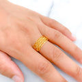 Symmetrical Glistening 22k Gold Marquise Ring