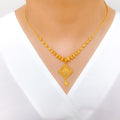 Upscale Graduated Bead 22k Gold Necklace Set