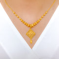 Upscale Graduated Bead 22k Gold Necklace Set