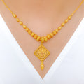 Upscale Graduated Bead 22k Gold Necklace Set