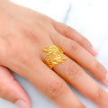 Elevated Draped 22k Gold Leaf Ring