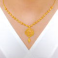 Luscious Tear Drop 22k Gold Necklace Set