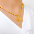 Luscious Tear Drop 22k Gold Necklace Set