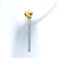 18k-gold-Delightful Dangling Diamond Earrings 