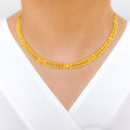 Elegant Multi-Bead 22k Gold Choker Set