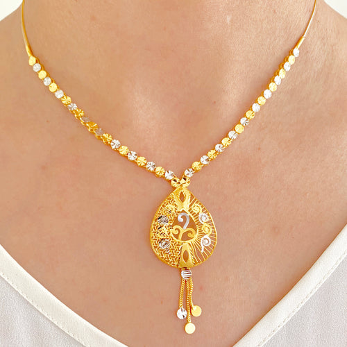 Modern Pear Drop Necklace Set