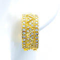 18k-gold-Intricate Half Bali Diamond Earrings 
