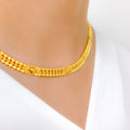 Elegant Multi-Bead 22k Gold Choker Set