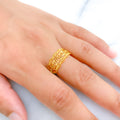 Tasteful Petite Layered 22k Gold Ring