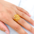 Modern Overlapping 22k Gold Petal Ring