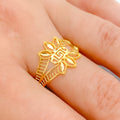 Contemporary Open 22k Gold Stripe Ring