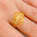 Dual Leaf 22k Gold Ring