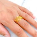 Versatile Fancy Leaf 22k Gold Ring