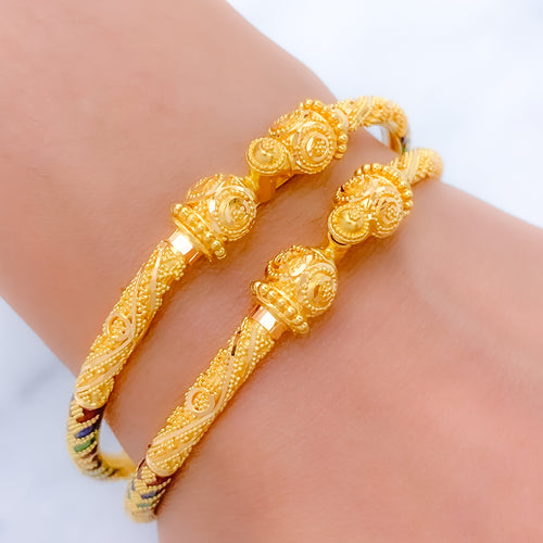 Vibrant Meenakari 22k Gold Bangles