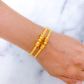 Glistening Circles 22k Gold Bangle Pair