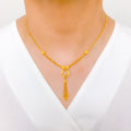 Smooth Sand Finish Dual Halo Necklace