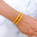 Wavy Meenakari Screw 22k Gold Bangles