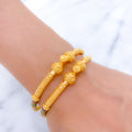 Wavy Meenakari Screw 22k Gold Bangles