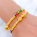 Wavy Meenakari Screw 22k Gold Bangles