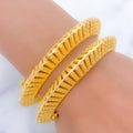 Sophisticated Reflective Dome 22k Gold Bangles
