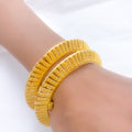 Sophisticated Reflective Dome 22k Gold Bangles