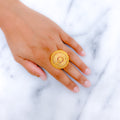 Chic Beaded 22k Gold Dome Ring