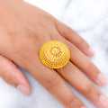 Chic Beaded 22k Gold Dome Ring