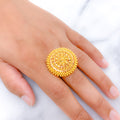 Ethereal Swirling Flower 22k Gold Statement Ring