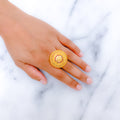 Golden Leaf Blossom 22k Gold Dome Ring