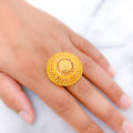 Golden Leaf Blossom 22k Gold Dome Ring