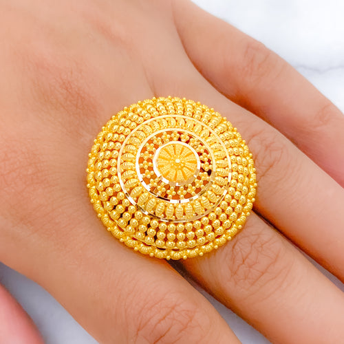 Sophisticated Refined Traditional 22k Gold Dome Ring