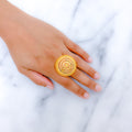 Sparkling Regal 22k Gold Statement Ring