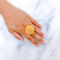 Royal Reflective Circles 22k Gold  Statement Ring