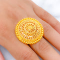 Royal Reflective Circles 22k Gold  Statement Ring