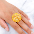 Royal Reflective Circles 22k Gold  Statement Ring